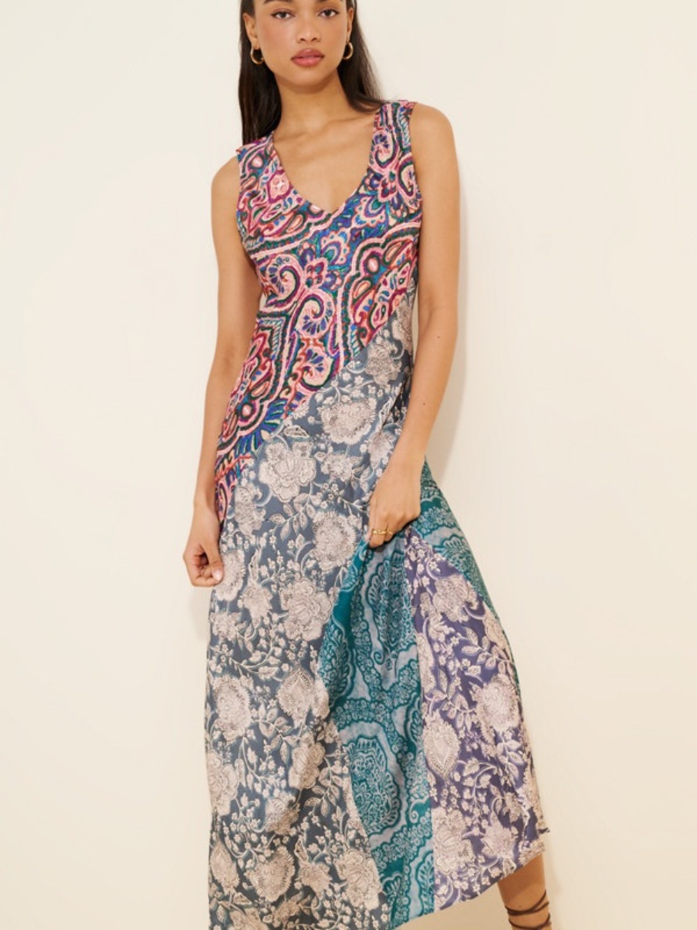 Kachel Floral Sleeveless Maxi Dress